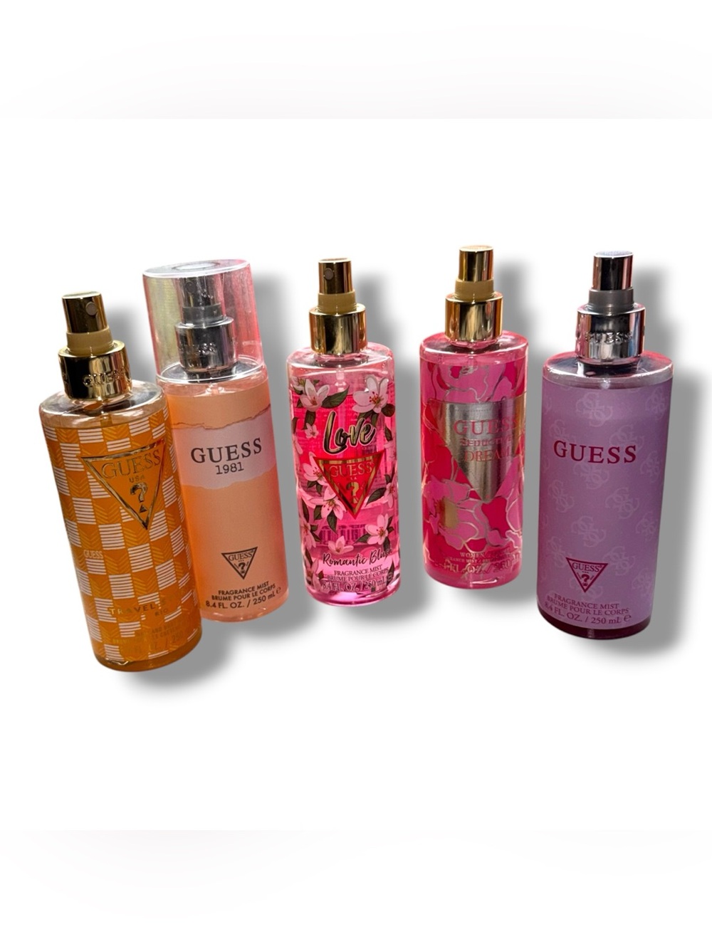 Guess Fragrance Mist Bundle 5pc 8.4oz Body Sprays